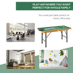 Soozier 55' Portable Folding Billiards Table Game Pool Table for Whole Family Number Use With Cues, Ball, Rack, Chalk, Green 
