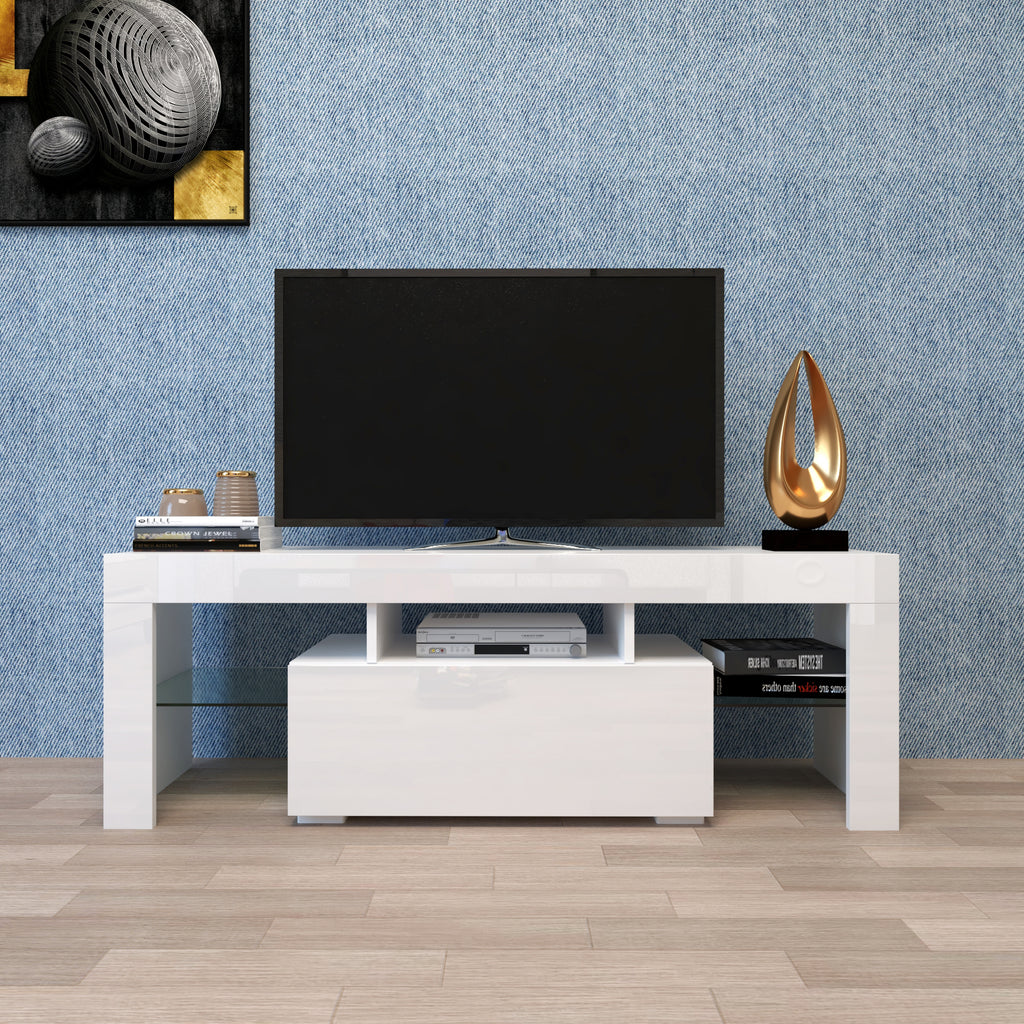 Entertainment TV Stand, Large TV Stand TV Base Stand with LED Light TV Cabinet. - Grand Goldman Shop
