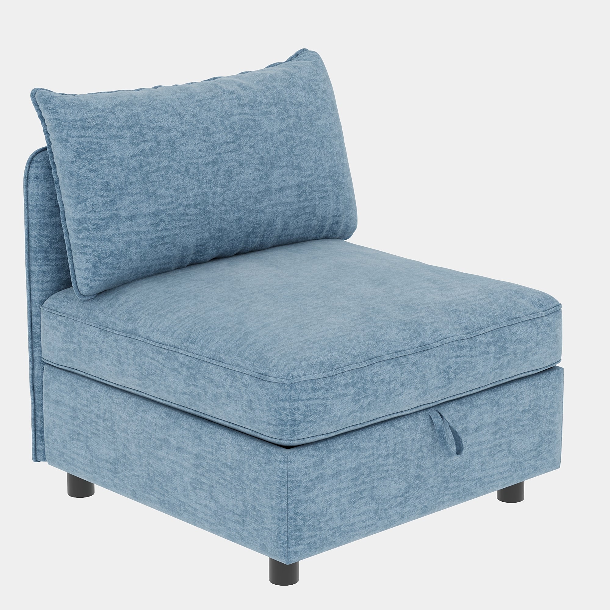 Armless Seat for Modular Sectional Sofa, Convertible Sofa Seat With Storage, Sleeper Sectional Sofa Set, Fabric Flexible Modular Combinations for Living Room(2PCS) - Grand Goldman Shop