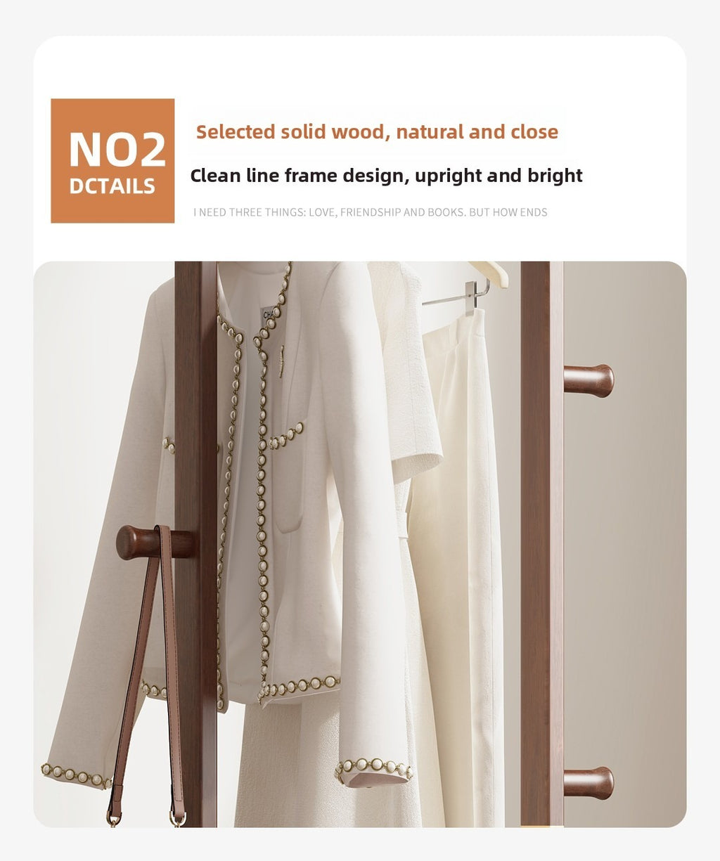 Coat Racks solid wood hanger 23.6* 11*71in Solid environmental protection easy to assemble beautiful can be placed in the bedroom/entrance/living room (Walnut) - Grand Goldman Shop