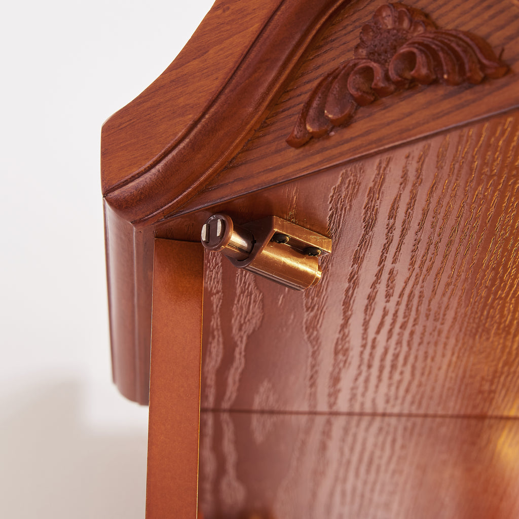 Glass Cabinet Lighted Corner Cabinet Corner Display Curio Cabinet, Glass Display With Light(Included)Bar Cabinet,Wine Cabinet with Adjustable Glass Shelves Carved Decoration OAK Light(Included) - Grand Goldman Shop