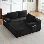 L-Shaped Cloud Sectional Sofa with Deep Seat,No Assembly Required,Modular Couches Sleeper for Living Room,Bedroom,Apartment,Black - Grand Goldman Shop