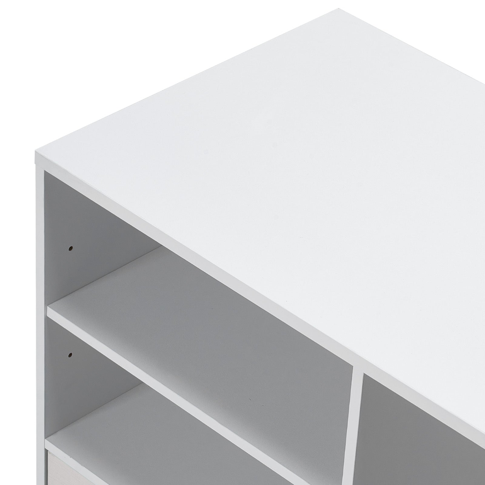 2 Drawer Wooden File Cabinet, Mobile Filing Cabinet with Open Shelves, Lockable Lateral Rolling File Storage with Adjustable 