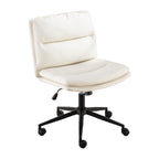 Bizerte Adjustable Swivel Criss-Cross Chair, Wide Seat/ Office Chair /Vanity Chair, White - Grand Goldman