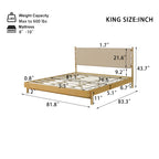 Modern King Bed Frame Set with 2 Nightstands, Beige Wood Platform Bed with Headboard and Matching Bedside Tables for Bedroom - Grand Goldman Shop