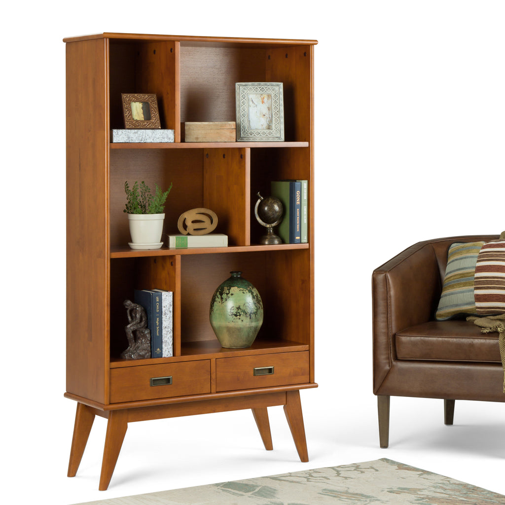 Draper Mid Century Wide Bookcase and Storage Unit - Grand Goldman