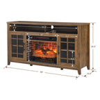 55 inch TV Media Stand with Electric Fireplace KD Inserts Heater,Reclaimed Barnwood Color - Grand Goldman Shop