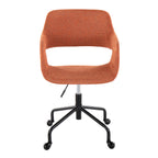 Contemporary Adjustable Office Chair in Black Metal and Orange Fabric | Premium Home Decor - Grand Goldman