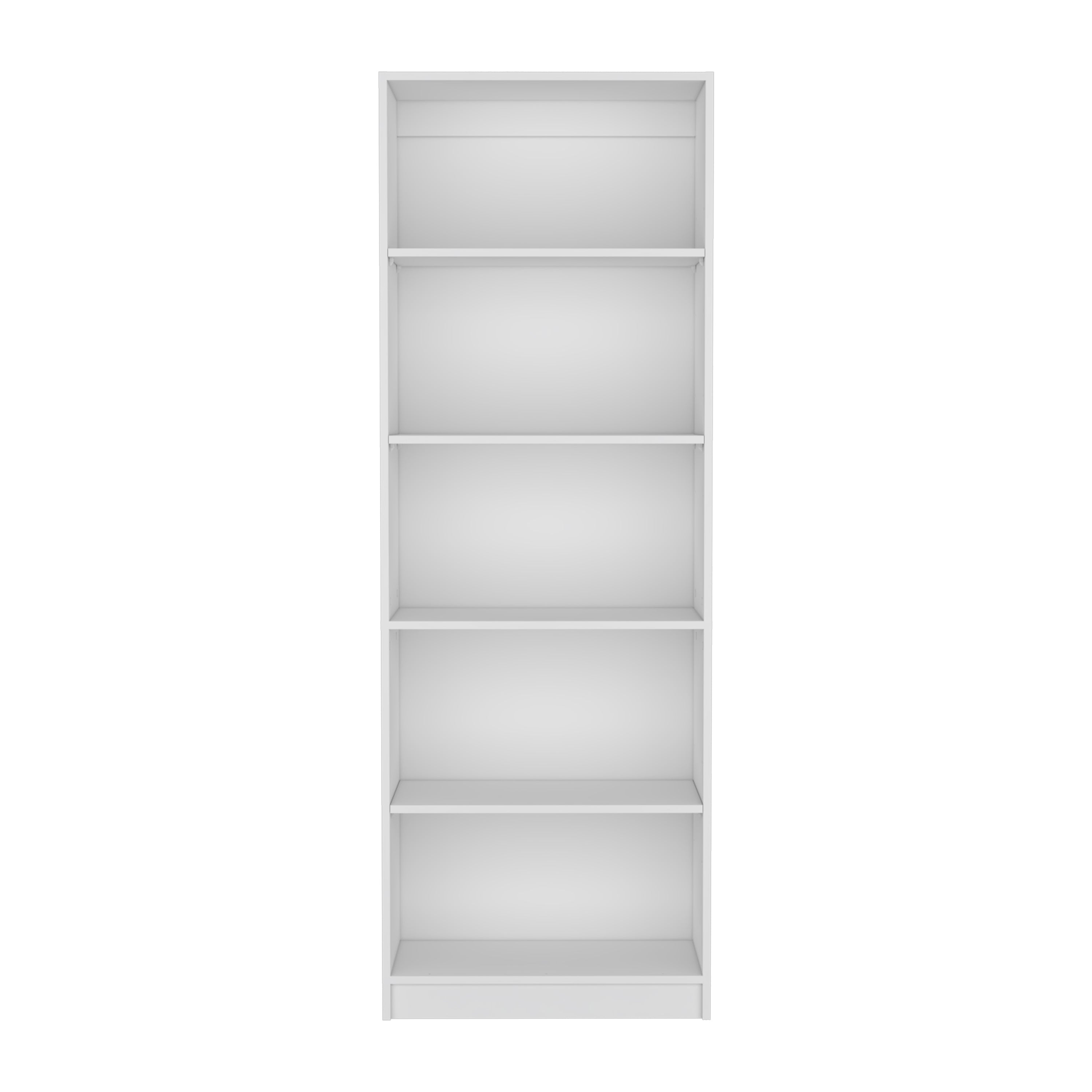 Vinton 4-Tier Bookcase with Modern Storage for Books and Decor, White - Grand Goldman