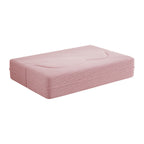 Modern Floor Sofa with 2 Pillows,Convertible Teddy Fabric Foam Filled Sleeper Sofa Bed,15 ' Full Size Folding Mattress for Living Room,Guest Bed,Playroom,No Assembly Required,Pink - Grand Goldman Shop
