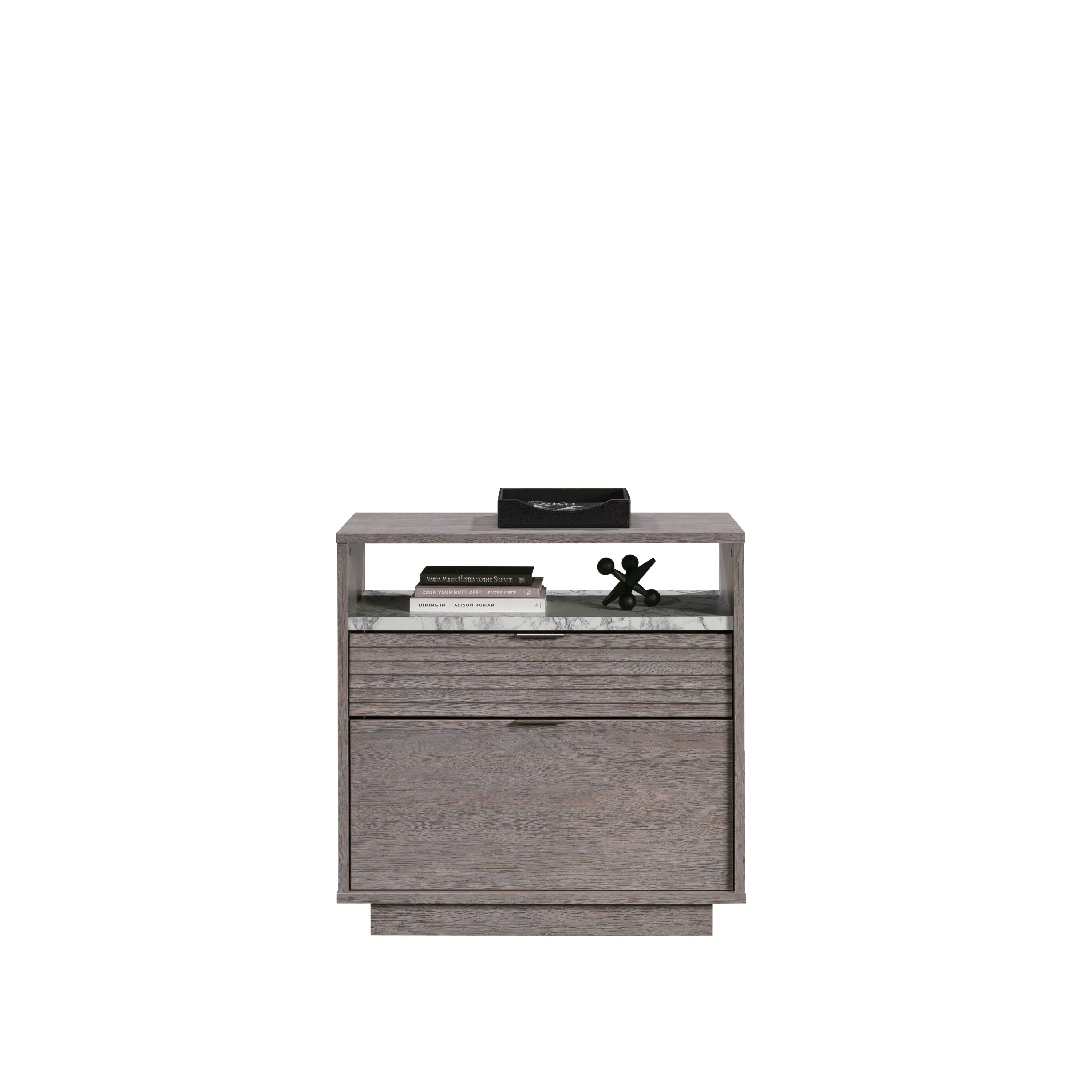Lateral File with Two Drawers, Medium Gray finish | Premium Home Decor - Grand Goldman
