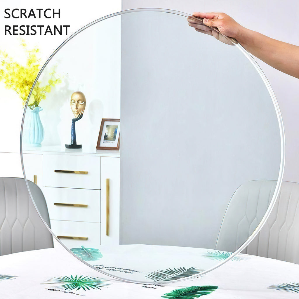 size:18.11 inch.Tempered glass table top round transparent table surface round glass table top round glass sheet. - Grand Goldman Shop