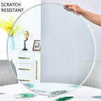 size:18.11 inch.Tempered glass table top round transparent table surface round glass table top round glass sheet. - Grand Goldman Shop