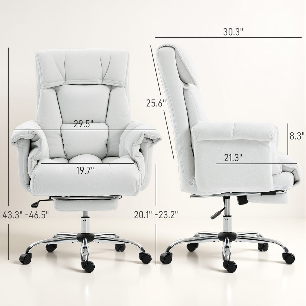 Reclining Desk Chair with Footrest,High Back Office Chair - Grand Goldman