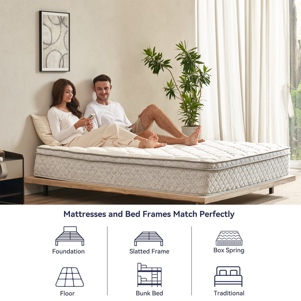 Queen Size Mattress,12 Inch Hybrid Queen Mattress in a Box with Memory Foam and Pocket Spring for Pressure Relief & Comfort Sleep & Zoned Support, Medium Firm,CertiPUR-US & OEKO-TEX - Grand Goldman Shop