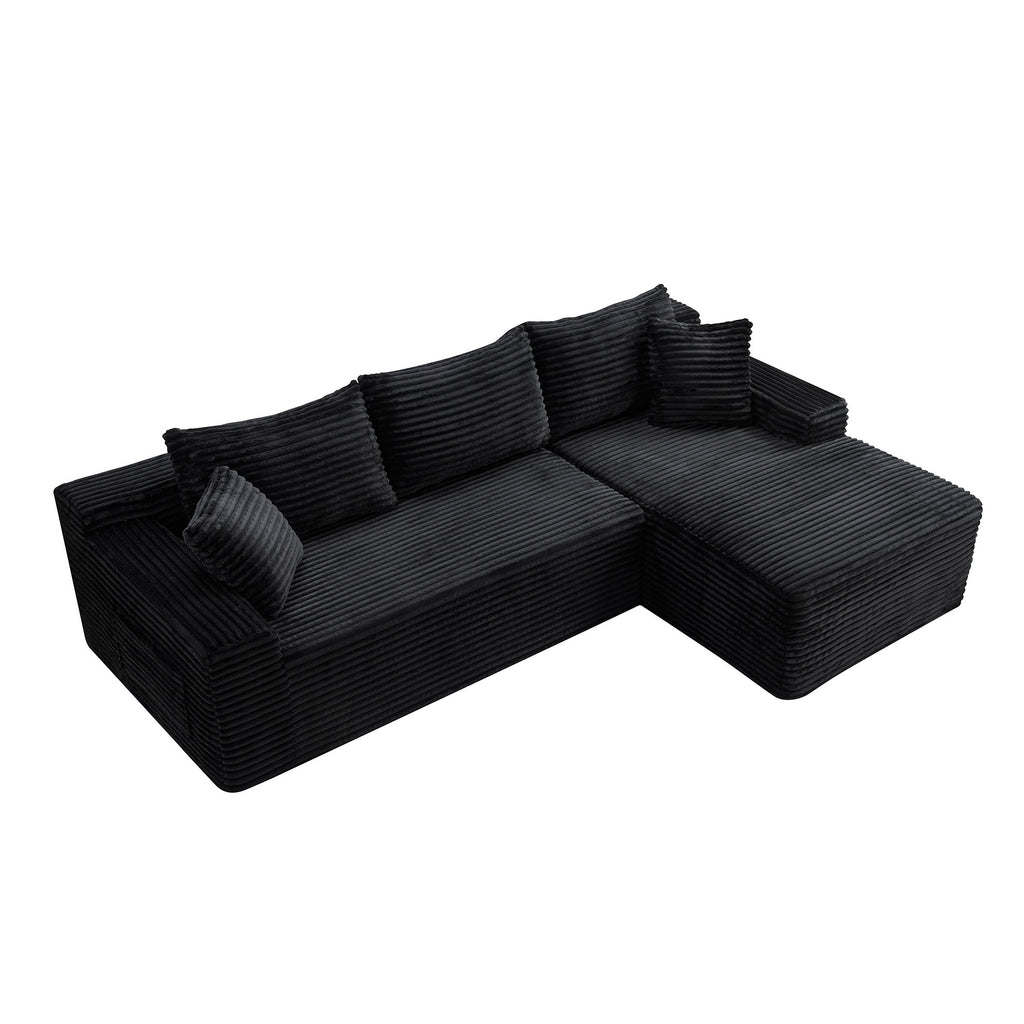 106.3' Cloud Modular Sectional Sofa Couch with L-Shape Chaise,Modern Minimalist Upholstered Couches for Living Room Bedroom,Deep Seat Corner Couch,No Assembly Required - Grand Goldman Shop
