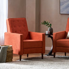 Macedonia Mid-Century Modern Button Tufted Fabric Recliner - Grand Goldman Shop