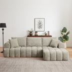Chenille L-Shape Luxury Sectional Oversized Sofa,Mnimalist Design,Comfy Sleeper Couch for Living Room,Apartment&Reception Spaces,No Assembly Required - Grand Goldman Shop