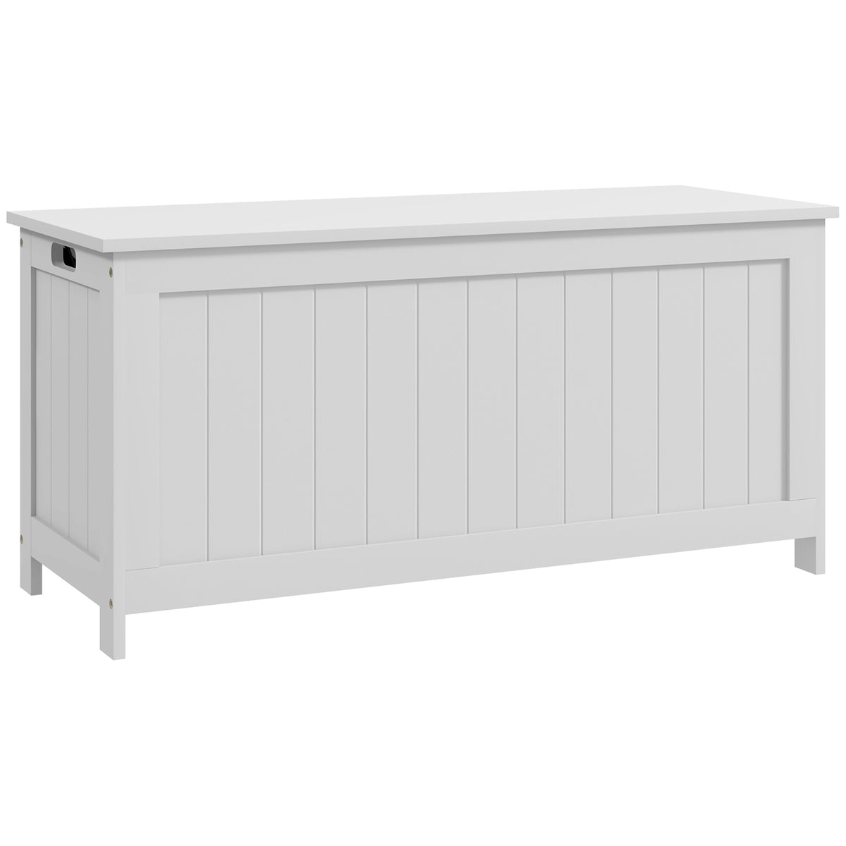 HOMCOM 39.4' Storage Chest w/ 2 Safety Hinges, Wooden Box, White - Grand Goldman Shop