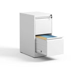 Steel 2 Drawer Vertical File Cabinet with Lock for A4 Legal/Letter Size in White - Grand Goldman