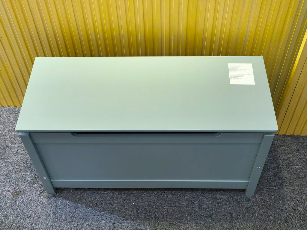 Kids Wooden Toy Box Storage with Safety Hinged Lid for Ages 2+ (Sage) | Premium Home Decor - Grand Goldman