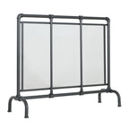 Celeste 1 Panel Iron Fireplace Screen 36' W x 29' H, Black - Grand Goldman Shop