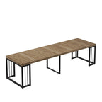 23.62'- 118'Modern Extendable Dining Table,Seats 2-10 People,,Space-Saving Wood Dining Table for Kitchen/Dining Room/Living Room,Perfect for Family Gatherings/Parties(Ancient Wood) - Grand Goldman Shop
