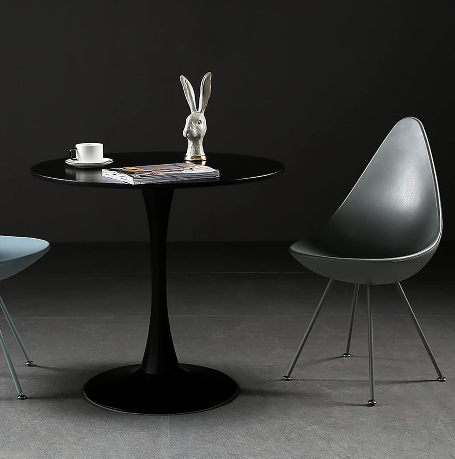 Modern Round Dining Table, ∅31.5'' Kitchen Dining Room Furniture, Coffee Table, Leisure Table, Living Room Table, Dining Table, Kitchen Table, Oval Dining Table (BLACK) - Grand Goldman Shop