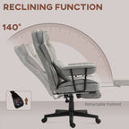 HOMCOM Executive Office Chair, 400LBS Big and Tall Office Chair with Foot Rest, Microfiber Computer Desk Chair with Lumbar Su