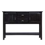 48'' Solid Wood Sideboard Console Table with 2 Drawers and Cabinets and Bottom Shelf, Retro Style Storage Dining Buffet Server Cabinet for Living Room Kitchen Dining Room (Espresso - Grand Goldman Shop