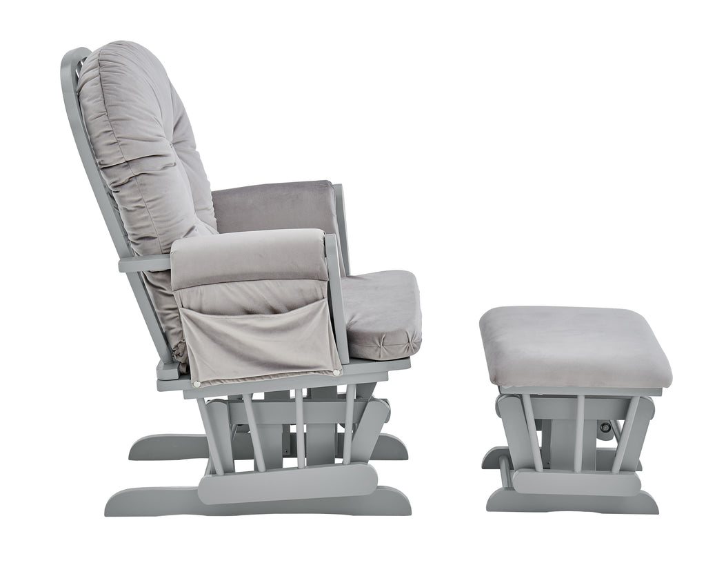 Mason Glider and Ottoman Gray Wood and Light Gray Fabric - Grand Goldman Shop
