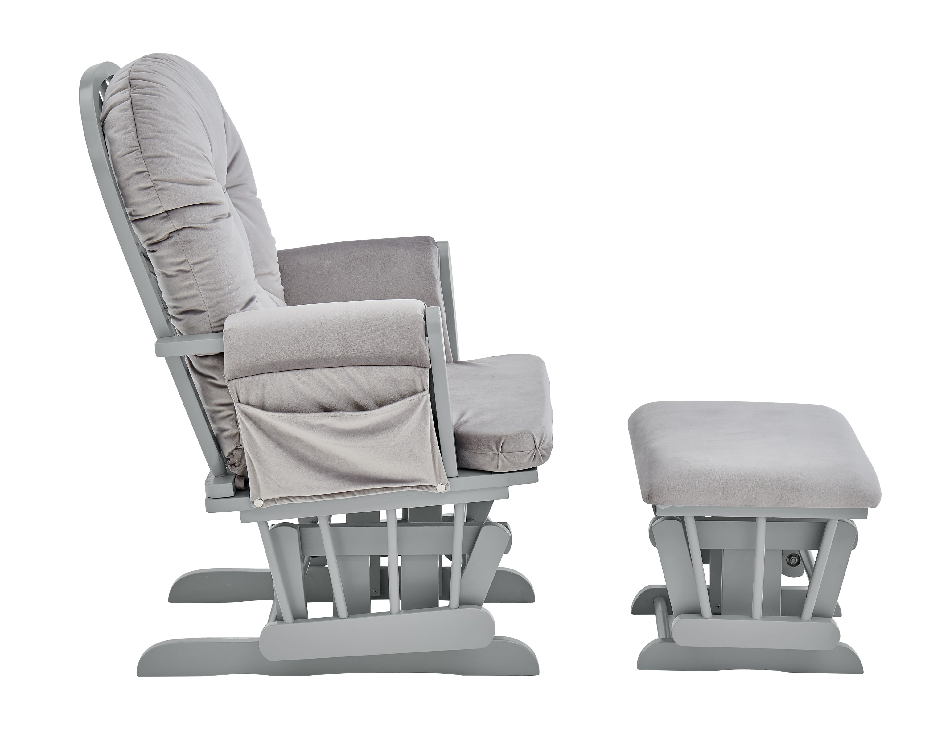 Mason Glider and Ottoman Gray Wood and Light Gray Fabric - Grand Goldman Shop