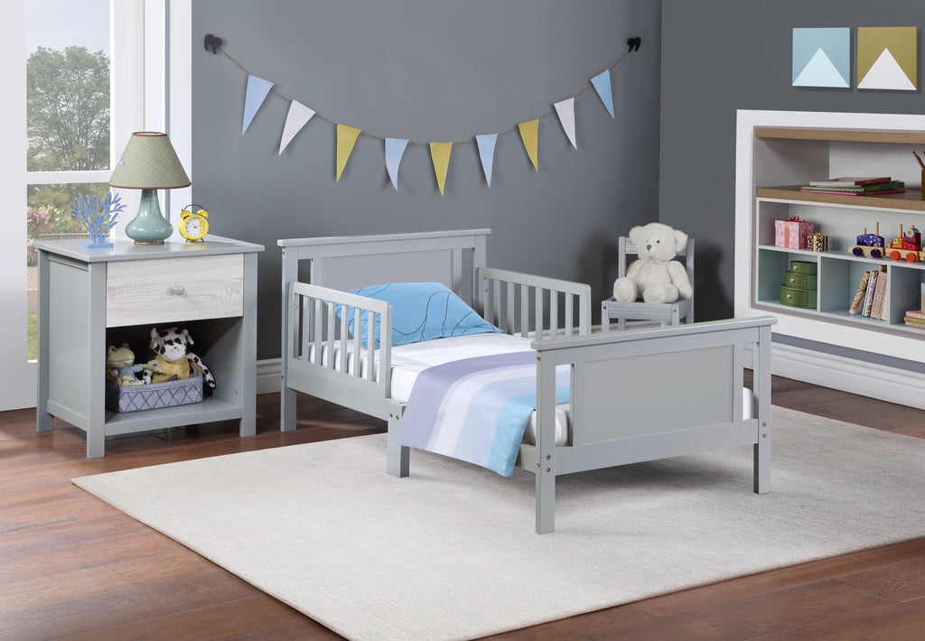Connelly Reversible Panel Toddler Bed Gray/Rockport Gray | Premium Home Decor - Grand Goldman
