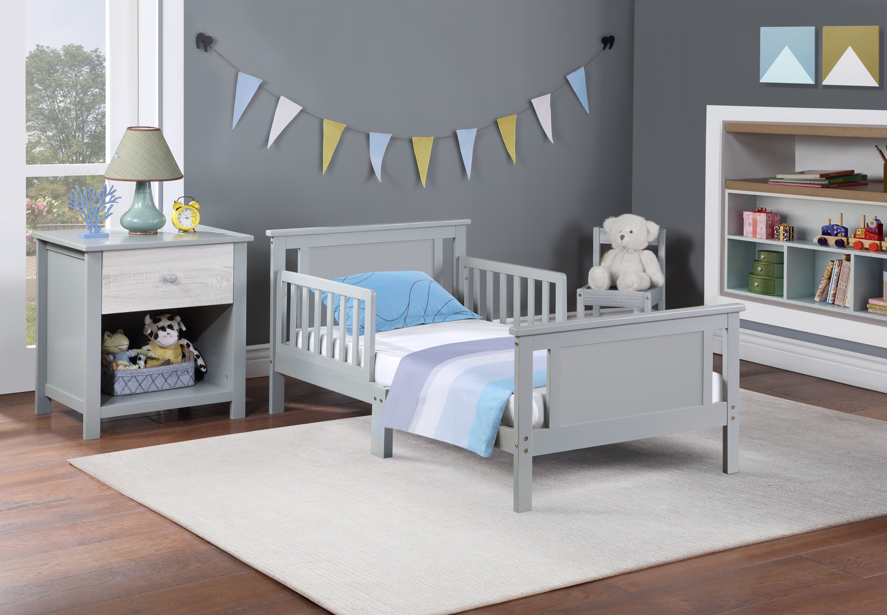 Connelly Reversible Panel Toddler Bed Gray/Rockport Gray | Premium Home Decor - Grand Goldman