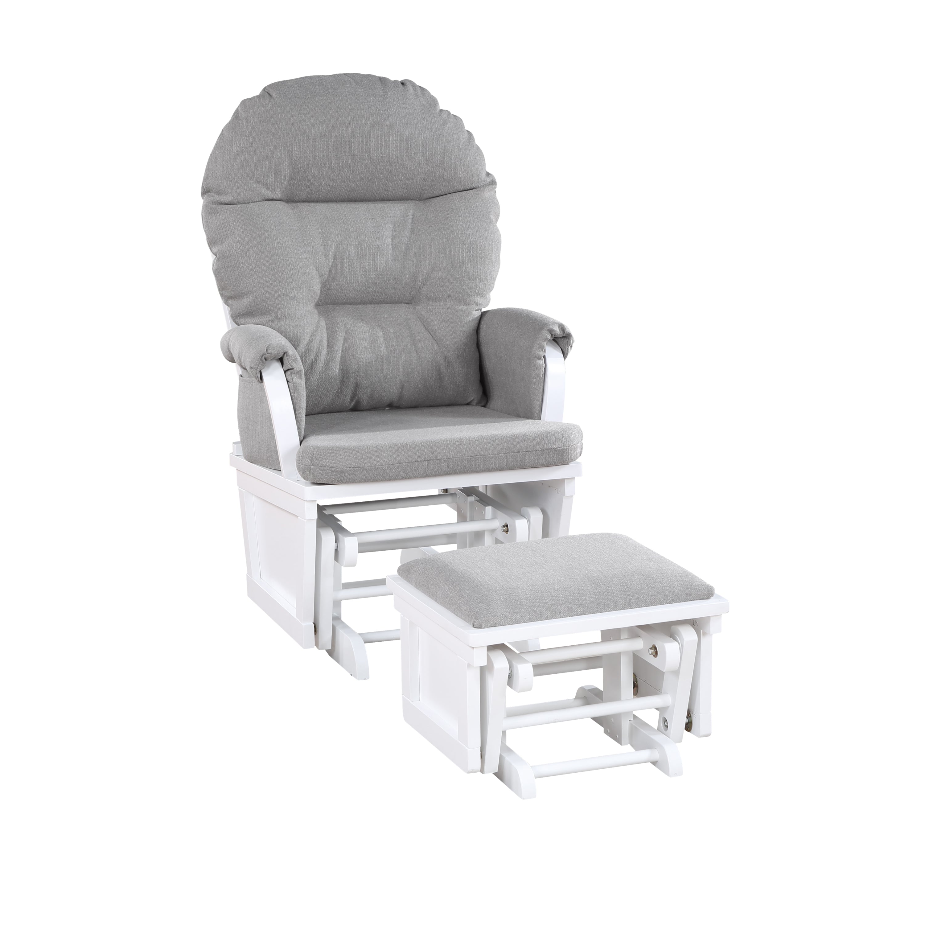 Madison Glider & Ottoman White/Oyster - Grand Goldman