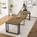 23.62'- 118'Modern Extendable Dining Table,Seats 2-10 People,,Space-Saving Wood Dining Table for Kitchen/Dining Room/Living Room,Perfect for Family Gatherings/Parties(Ancient Wood) - Grand Goldman Shop