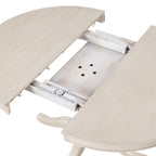 Antique White Modern Dining Table Set for 4 with Round Table and Chairs, Solid Wood & MDF - Grand Goldman Shop