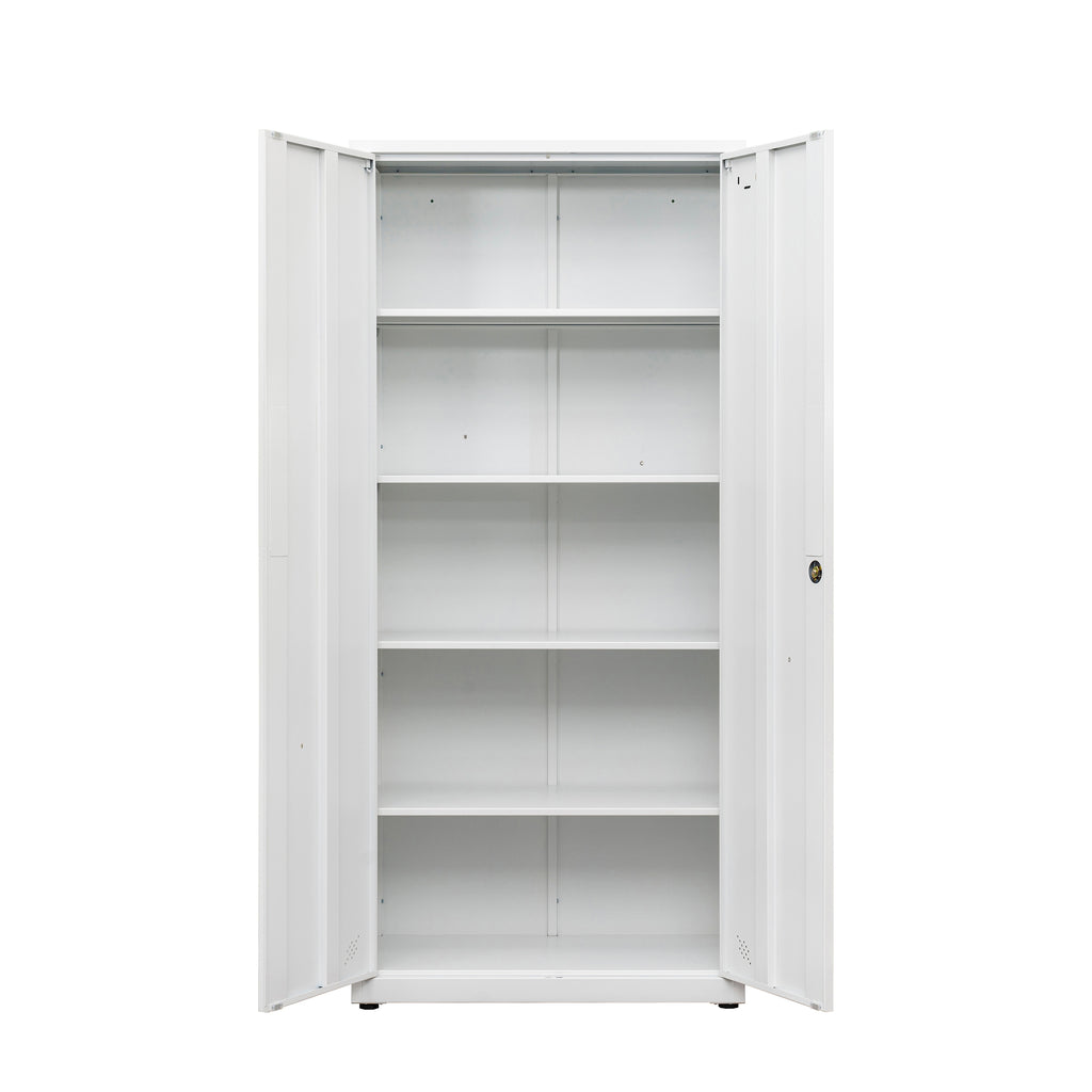 High Storage Cabinet with 2 Doors and 4 Partitions to Separate 5 Storage Spaces, Home/ Office Design | Premium Home Decor - G