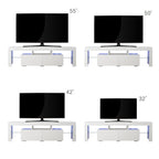 Modern White TV Stand, 20 Colors LED TV Stand w/Remote Control Lights - Grand Goldman Shop