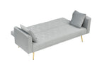 71-inch convertible love seat sofa, American vintage grey velvet material, suitable for small living room, bedroom, office - Grand Goldman Shop