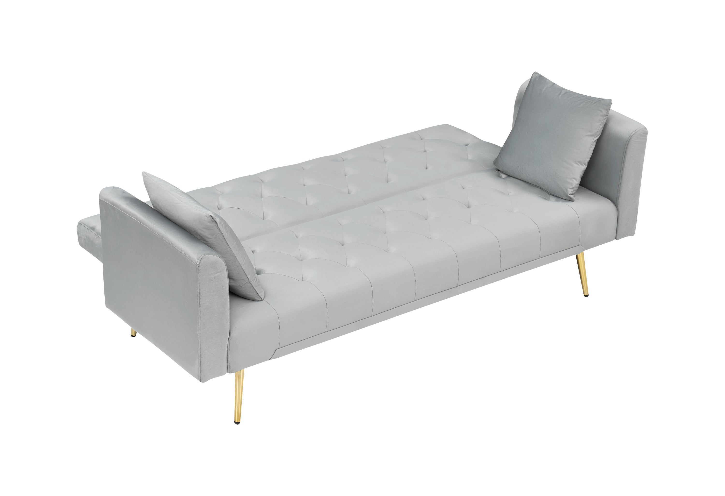 71-inch convertible love seat sofa, American vintage grey velvet material, suitable for small living room, bedroom, office - Grand Goldman Shop