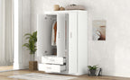 3-Door Wardrobe with 2 Drawers, White(OLD SKU:LP006001AAK) - Grand Goldman Shop