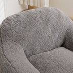 Giant Bean Bag Chair for Adults, Spacious Memory Foam Bean Bag Sofa with Armrests in Light Gray Teddy Fabric, Comfy Seating for Living Room or Bedroom - Grand Goldman Shop