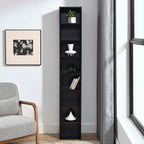 8-Tier Media Tower Rack, CD DVD Slim Storage Cabinet with Adjustable Shelves, Tall Narrow Bookcase Display Bookshelf for Home Office,Multi-functional double-decker bookcase - Grand Goldman Shop