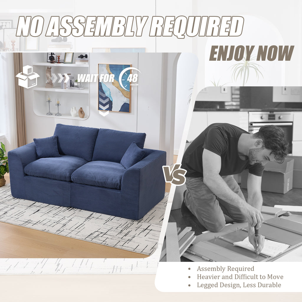 UNITED WE WIN Modular Sectional Sofa Cloud Couch,Comfy Cloud Modern Sofa,2 Seater with Cushion Covers Removable Furniture for Living Room Bedroom Apartments Dorms,No Assembly Required - Grand Goldman Shop