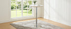 Rock slab circular tabletop non adjustable (39 inches high) bar table, bar table with silver legs and base (white) - Grand Goldman Shop
