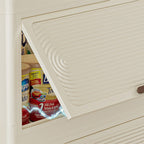 Portable Wardrobe Closet Storage Organizer with Magnetic Doors and Hanging Rod, Cream White - Grand Goldman Shop
