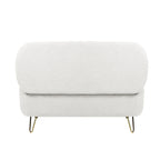 Ivory White Storage Ottoman Bench for End of Bed Gold Legs, Modern Ivory White Faux Fur Entryway Bench Upholstered Padded with Storage for Living Room Bedroom - Grand Goldman Shop