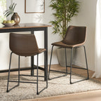 Vintage Style Brown 24-Inch Counter Stool (Set of 2) - Grand Goldman Shop
