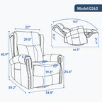 Heat Massage Manual Recliner Chair with Rocker and Swivel in Genuine leather for Living Room, Red - Grand Goldman Shop